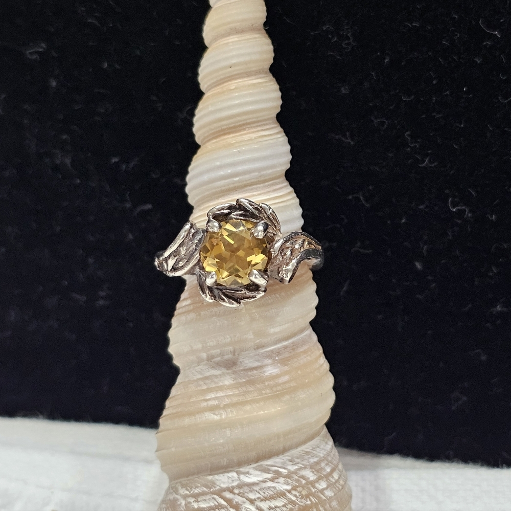 Vintage Sterling Silver Citrine Ring